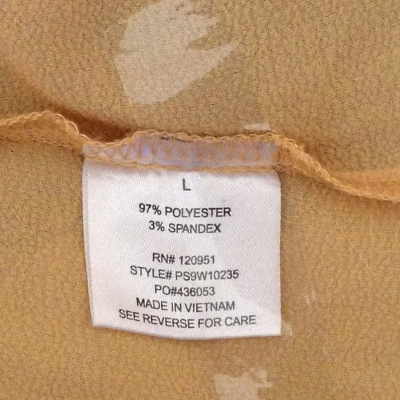 Pink Rose Women's Tie Knot Blouse Top Button Down Front Mustard Sleeveless - Picture 5 of 6